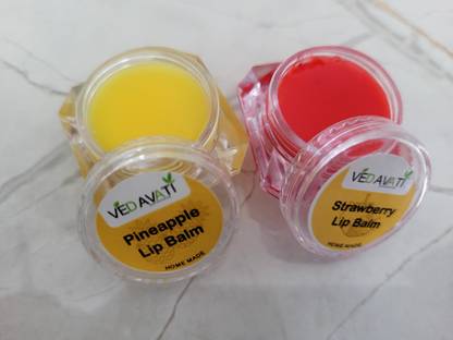 VEDAVATIENTERPRISE Fivar Strawberry & Green Apple Lip Balm Combo | Herbal & Handmade Pineapple, Strawberry