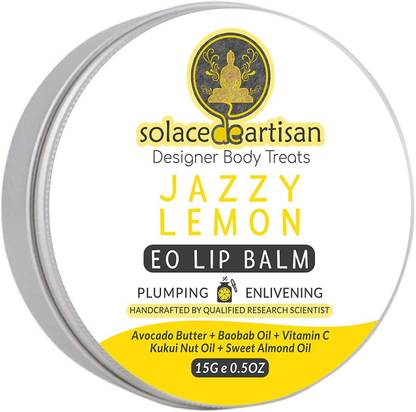 SolaceDeArtisan Jazzy Lemon Plumping & Enlivening EO Lip Balm Fruity