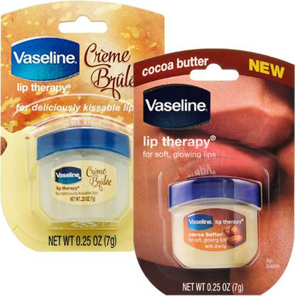Vaseline LIP THERAPY COCOA BUTTER & CREME BRULEE LIP BALM FOR SOFT GLOWING LIPS COCOA BUTTER & CREME BRULEE