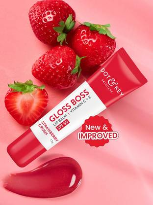 Dot & Key Strawberry Lip Balm for Moisturization,Soft & Naturally Pink Lips,Tinted Strawberry