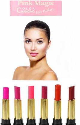 Pink Magic Nynns flavour coloured lipbalm stick set of 6 Mix fruit