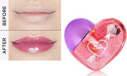 BLUSHIS 1 PC Pcs Cute Heart Shape Swiss Korean Lip Gloss in Waterproof Pink Shade