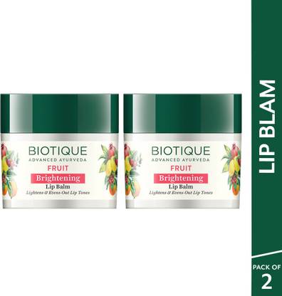BIOTIQUE Fruit Whitening/Brightening Lip Balm| De-pigmentation Balm (Pack of: 2, 24 g)