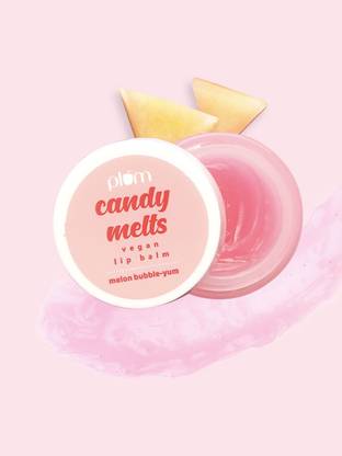 Plum Candy Melts Vegan Lip Balm | Melon Bubble-yum | With Natural UV Protection Melon