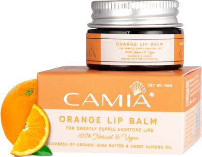 CAMIA Natural Orange Lip Balm I Non Sticky I Protects & Nourishes Dry Chapped Lips I Orange