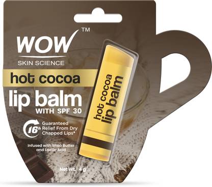 WOW SKIN SCIENCE Hot Cocoa Lip Balm | Softens Dry & Chapped Lips | Protects Lips From Dryness HOT COCOA