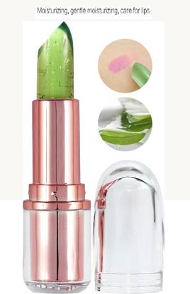 FELICECHIARA COLOR CHANGING TO PINK GEL MOISTURIZING LIPSTICK WATERPROOF GREEN