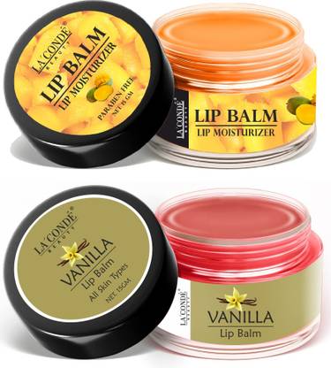 La'Conde Mango & Vanilla Lip Balm for Dry Lips - Pack of 2 (Each,15g)