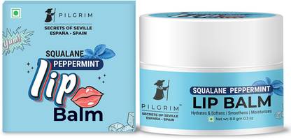 Pilgrim Squalane Lip Balm For Dry & Chapped Lips Enriched With Shea & Cocoa Butter - Peppermint
