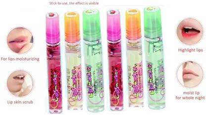 Aylily Best 6pc Roll-on Lip Gloss, Long-Lasting Nutritious Lip Balm, Moisturizing