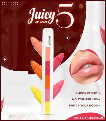 SEUNG 5in1 Mini Lip Balm, Glossy Effect, Moisturizer Lips For Lip Makeup fruit