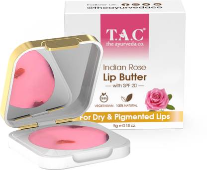 TAC - The Ayurveda Co. Indian Rose Lip Balm for Dark Lips with Shea & Cocoa Butter for Dark & Dry Lips Rose, Shea, cocoa