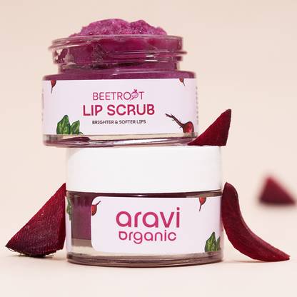 Aravi Organic Beetroot Lip Scrub With Beetroots & Shea Butter For Lip Lightening Nourishment Beetroot