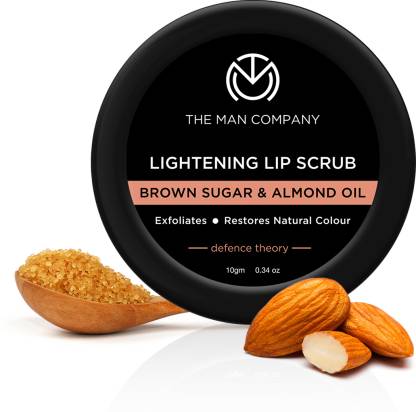 THE MAN COMPANY Lightening Lip Scrub Balm with Brown Sugar & Almond Oil | For Dry / Chapped Lip | Nourishes | Moisturizes | Hydrates | Brightening | 10gm None