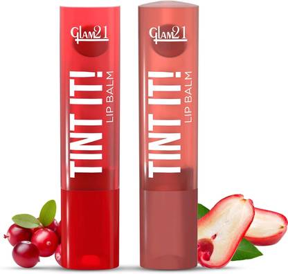 Glam21 Tint it LipBalm Everyday Hydration with SPF15 & Vit-E | Shea Butter Avocado Oill Rose Apple & Cranberry