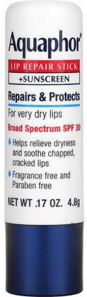Aquaphor Lip Repair Stick + Sunscreen, SPF 30, Fragrance Free, 0.17 oz LIP REPAIR