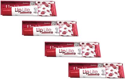 Leeford Lip Lite Strawberry Moisturizing Lip Balm with SPF 15 ( 4 Pc x 15 gm ) Strawberry