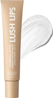 Conscious Chemist Peptide Lip Balm - Lush Lips with SPF15 |For Dry & Chapped Lips | For Dark Lips. Vanilla Creme
