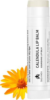 Suganda Calendula Lip Balm,Deeply Nourishes Dry & Chapped Lips,Heal Crack & Wounded Lips Coconut Butter