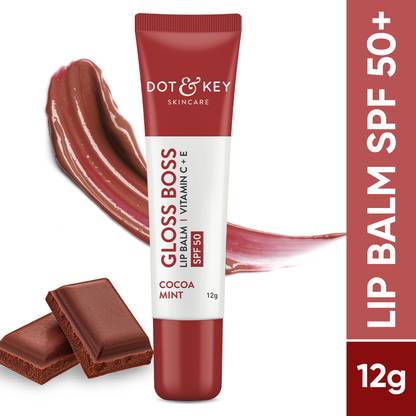 Dot & Key Cocoa Lip Balm with Shea Butter for Naturally Glowing and Hydrated Lips Cocoa Mint
