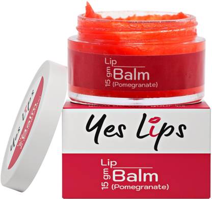 Yes Lips Pomegranate Lip Balm for Damaged, Dry & Chapped Lips, Enriched with Shea Butter, Pomegranate Extract, Moringa Butter, Jojoba Oil, Shea Butter