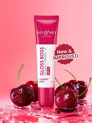 Dot & Key Cherry Lip Balm Spf 30 For Smooth Soft Lips,Tinted Balm For Glossy Soft Lips Cherry Pop
