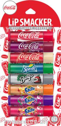 Lip Smacker Coca-Cola Lip Balm With 8 Unique Flavor For Soft Moisturize, Plum & Glossy Lips Cold Drinks Party Pack