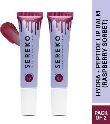 SEREKO Hydra-Peptide Lip Balm Long Lasting Hydration, 24H Moisture Lock Formula for Plumps & Smooth Lips With Raspberry Sorbet, Tinted- Men & Women