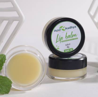 ayur aadhya Organic Mint Lipbalm with SPF 15 | Dermatologically tested | Kid friendly Mint