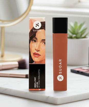 SUGAR Cosmetics Drop A Tint Lip Oil 03 Thera Terracotta - Deep Chocolate brown