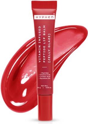 HYPHEN Tinted Lip Balm | Brightens Dark Lips | 1% Vitamin E, Peptide | Jelly Glaze, Red Fruity