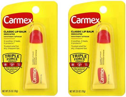 Carmex Classic Lip Balm Medicated 10g ( 0.35 oz ) Pack Of 2 Lip Balm Tube