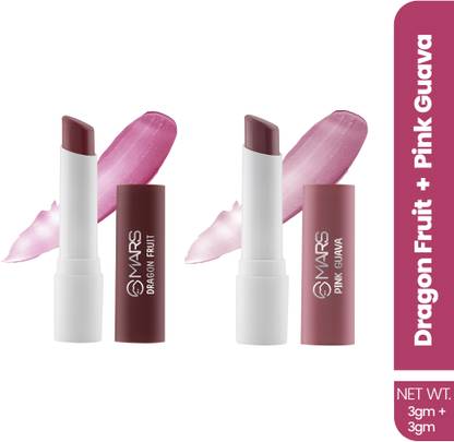 MARS Tinted Lip Balm Enriched with Shea Butter| Non-Sticky & Moisturizing (DRAGON FRUIT + PINK GUAVA)