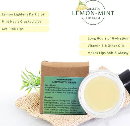 Callesta Lip Lightening Winter Care Lip Balm - Hydrates and heals cracked lips - Lemon, Mint