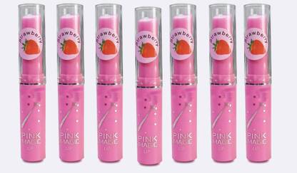Sarbeau Pink Magic Color Changing Lip Balm lasting Hydrating effect (Pack of 7)_C_065 Strawberry