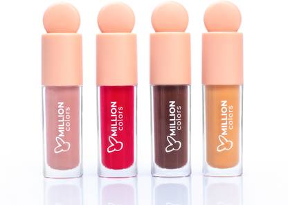 Million Colors Tinted Glow Lip Tint Balm Oil For Women Dark, Dry and Chapped Lips Strawberry, Cherry, Chocolate, Honey