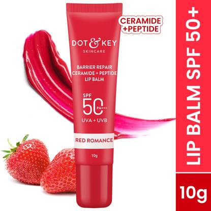 Dot & Key Ceramide & Peptide Barrier Repair Lip Balm Spf ,Pa+++|Red Romance| Strawberry