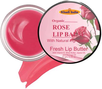vedimatic Khadi 100% Herbal Rose Lip Balm for Moisturize Chapped & Cracked Lips Himalayan Rose