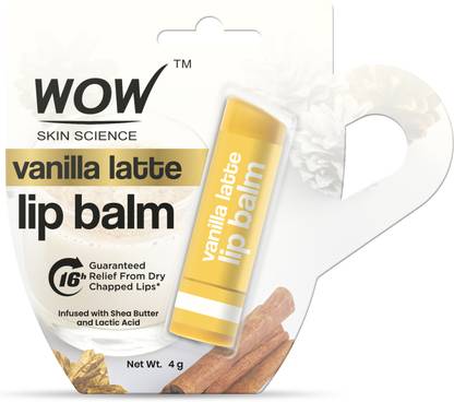 WOW SKIN SCIENCE Vanilla Latte Lip Balm | Softens Dry & Chapped Lips | Protects Lips From Dryness Vanilla