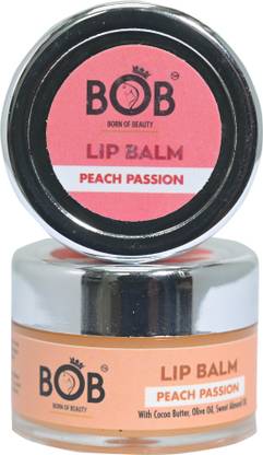 bob Peach Passion Lip Balm With Cocoa Butter, Olive Oil, Sweet Almond Oil peach