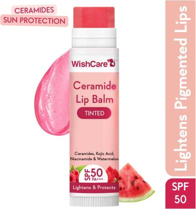 WishCare Tinted Ceramide Lip Balm with SPF50 PA+++ - Kojic Acid & Niacinamide Raspberry