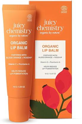 Juicy Chemistry Blood Orange & Rosehip Lip Balm Enriched with Natural Ceramides to Hydrate Blood Orange & Rosehip