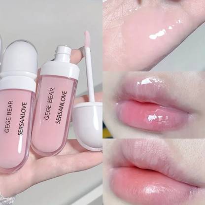 SersanLove Gege Bear Hydrating Waterproof Lip Gloss - 5gm, Day & Night Moisturizing