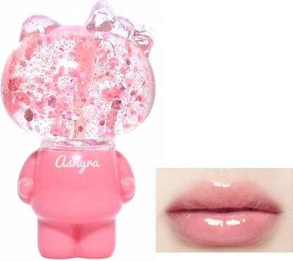 Ashyra Bear-Shaped Pink Lip Gloss – Glitter Shine for Girls & Teens (Pack of 1)
