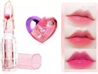 Ashyra Waterproof Flower Lipstick + Heart Shape Lip gloss (Pack of 2)