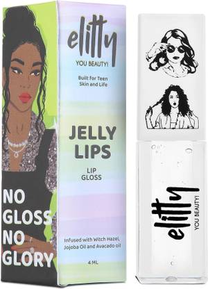 Elitty Jelly Lips - Pretty Clear (Transparent) Lip Gloss for High Shine, Glossy (4 ML)