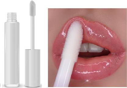 GABBU white cap transparent bottle white lip gloss
