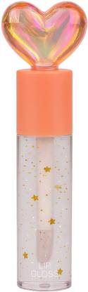 Blushing Babeue Pink Gloss with Heart Design – Moisture Rich with Golden Sparkles