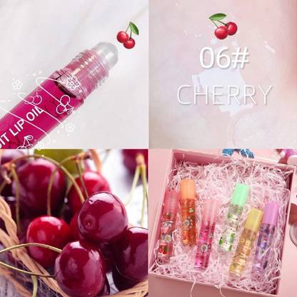 FELICECHIARA 6PC Fruit Burst Lip Oil Scented Lip gloss Plumping Lip Grapefruit Pineapple, Orange Flower, CANDY, MIX FRUITS