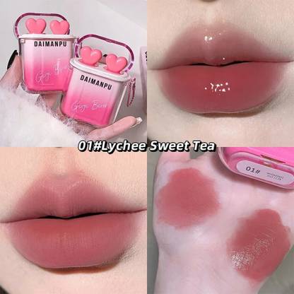 DAIMANPU Gege Bear Heartfelt Water Light Velvet Fog Lip Glaze Set – Dual Texture